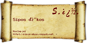 Sipos Ákos névjegykártya
